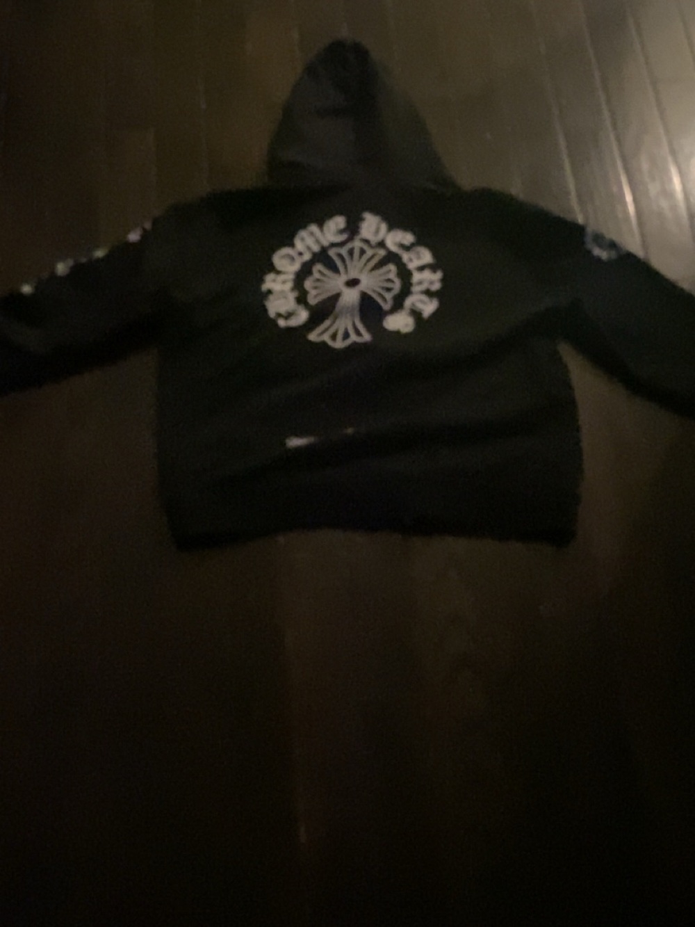 chrome hearts zip up black